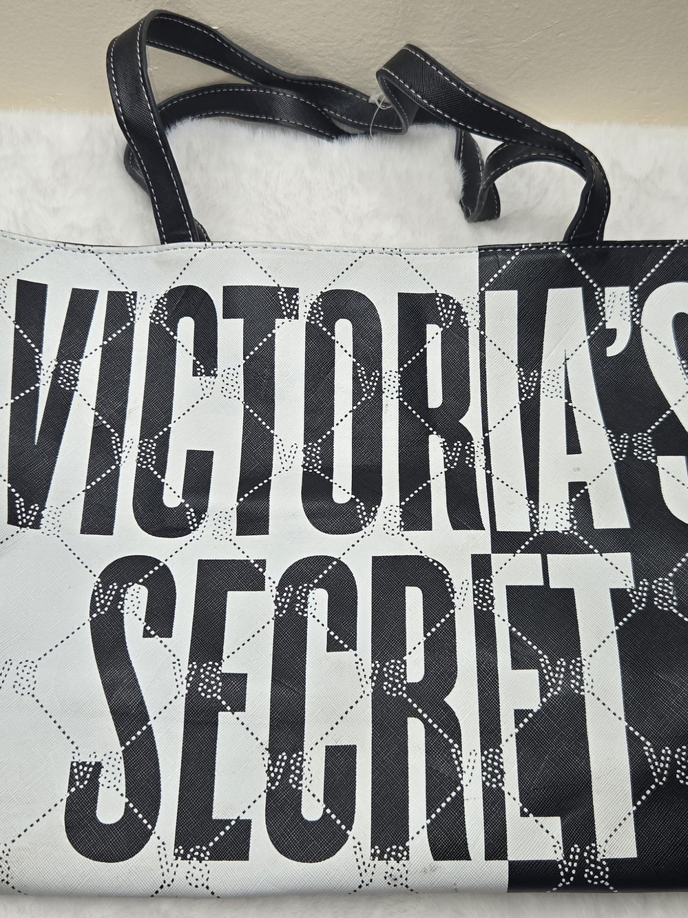 Victoria's Secret Black & White Logo Tote Bag
